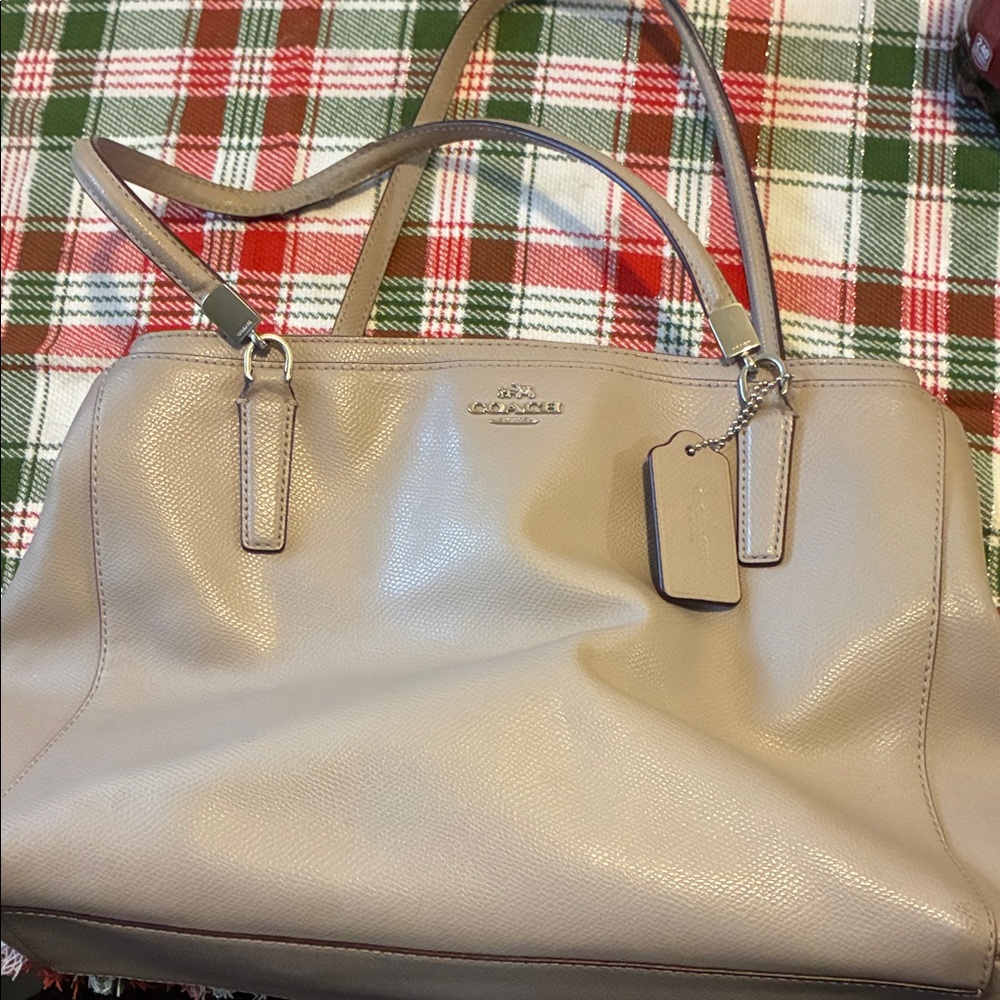 Coach Taupe Leather Tote Bag